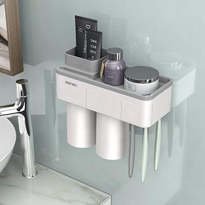 Magnetic Toothbrush Holder Wall Mount Bathroom Storage Shelf