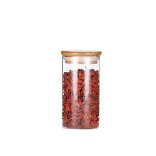 Eco Friendly Bamboo Container Mason Candy Jar Spices Glass Transparent