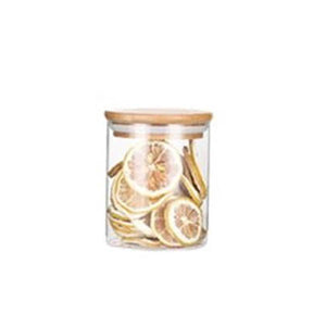 Eco Friendly Bamboo Container Mason Candy Jar Spices Glass Transparent