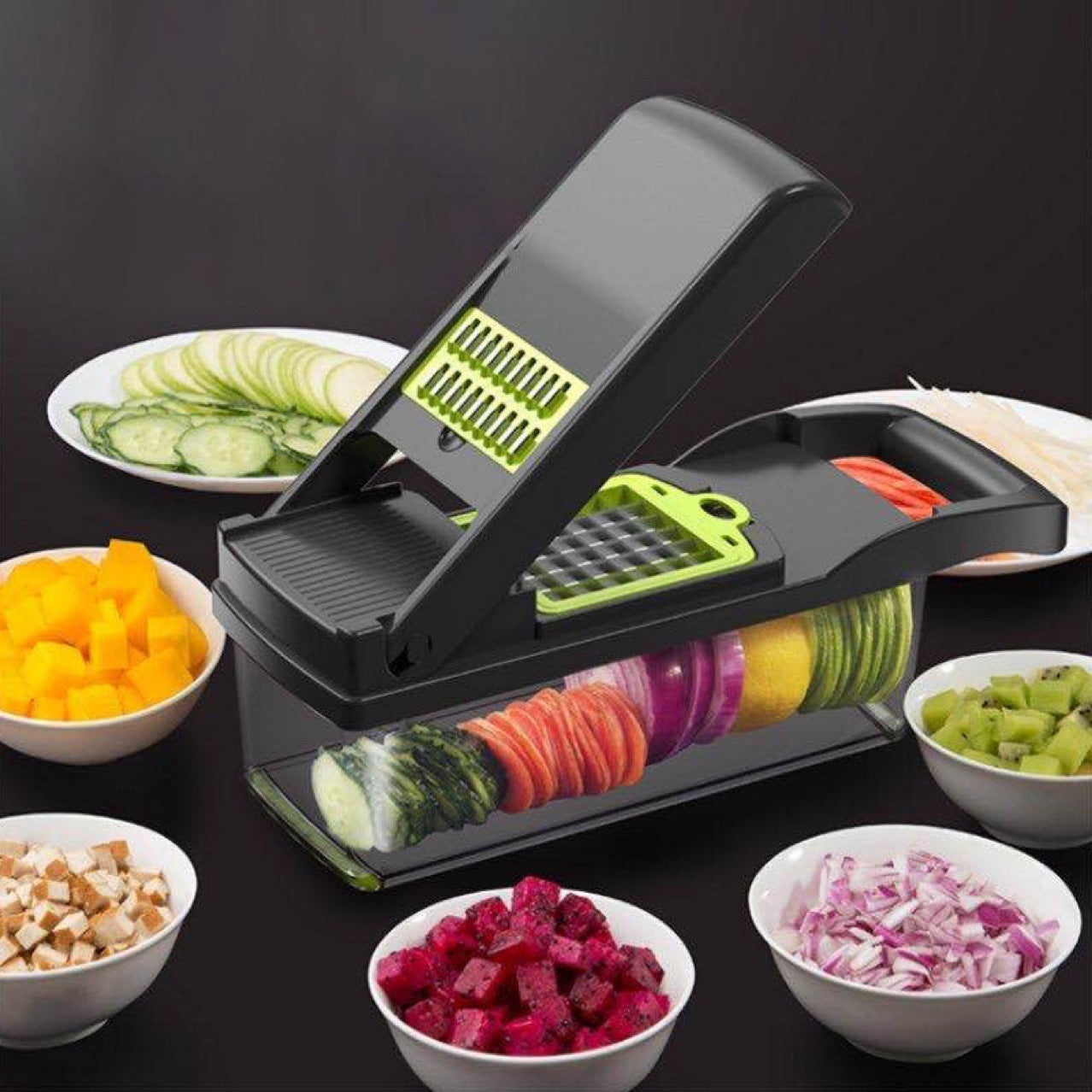 12In1 Manual Vegetable Chopper Kitchen Gadgets Food Onion Cutter Slicer