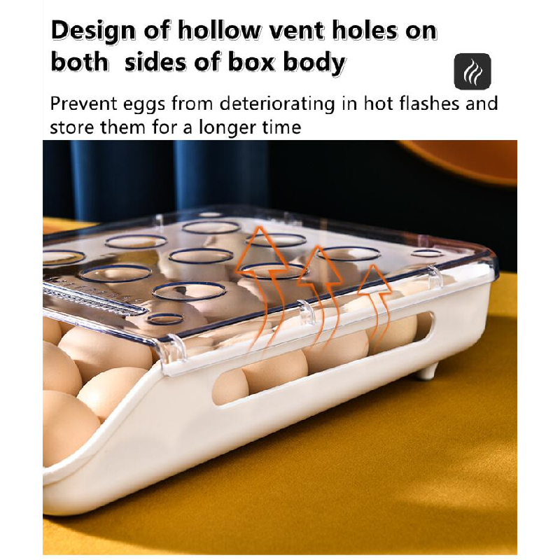 Creative Automatic Rolling Egg Box Kitchen Refrigerator Storage Drawer Tray