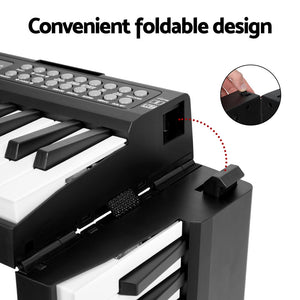 Alpha 61 Keys Foldable Electronic Piano Keyboard Digital Electric W/ Carry Bag