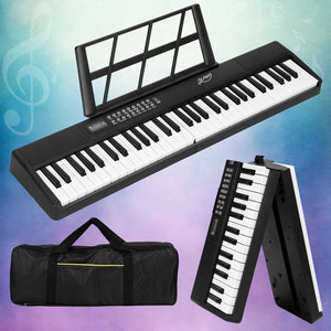 Alpha 61 Keys Foldable Electronic Piano Keyboard Digital Electric W/ Carry Bag