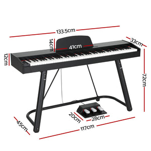 Alpha 88 Keys Electronic Piano Keyboard Digital Electric W/ Stand Full Weighted