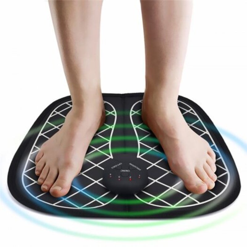 Electric Foot Massager Pad Feet Muscle Stimulator Mat Improve Blood Circulation Alleviate Pain Health Care Black