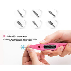 Electric Nail Files Professional Nails Drill Kit For Acrylic Gel Portable Adjustable Speed Manicure Pedicure Polishi