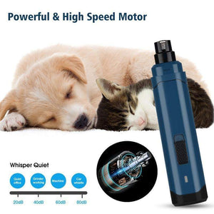 Pet Shearing Clipping Electric Rechargeable Nail Trimmer Grinder Dog Grooming Accessories