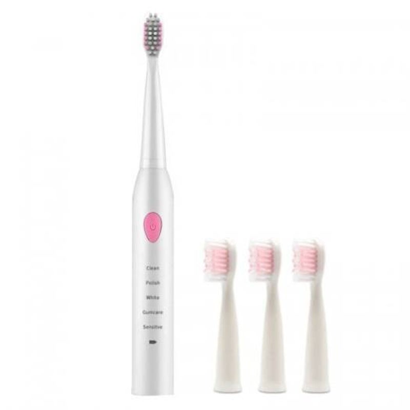 Electric Toothbrush Rechargeable Sonic Ultrasonic Toothbrushes Kids Brush Pink