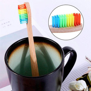 Personal Care Eco Friendly Bamboo Toothbrushes With Rainbow Bristles Oral