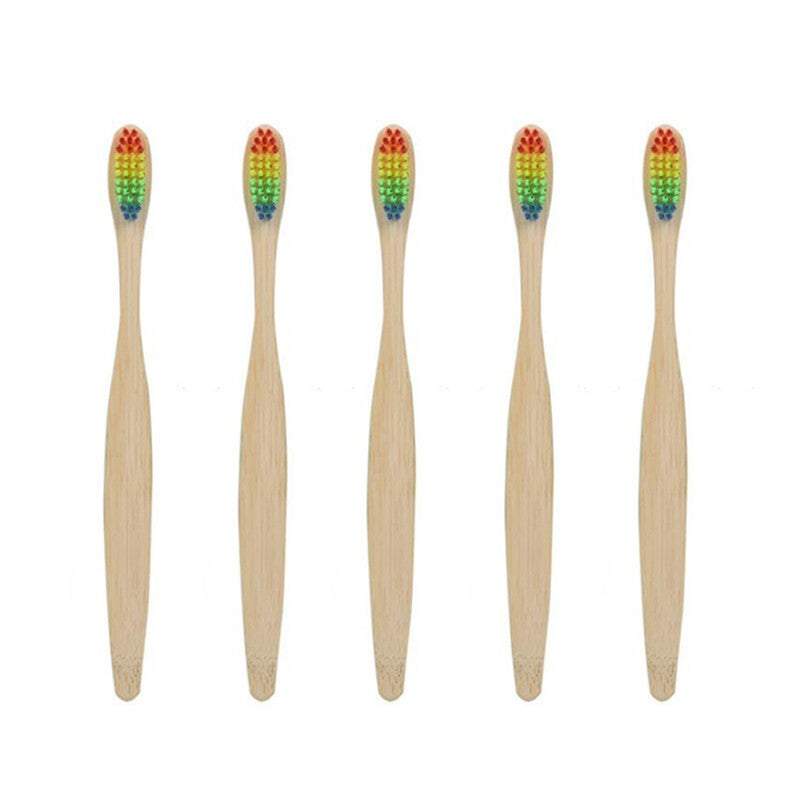 Personal Care Eco Friendly Bamboo Toothbrushes With Rainbow Bristles Oral