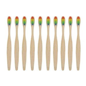 Personal Care Eco Friendly Bamboo Toothbrushes With Rainbow Bristles Oral