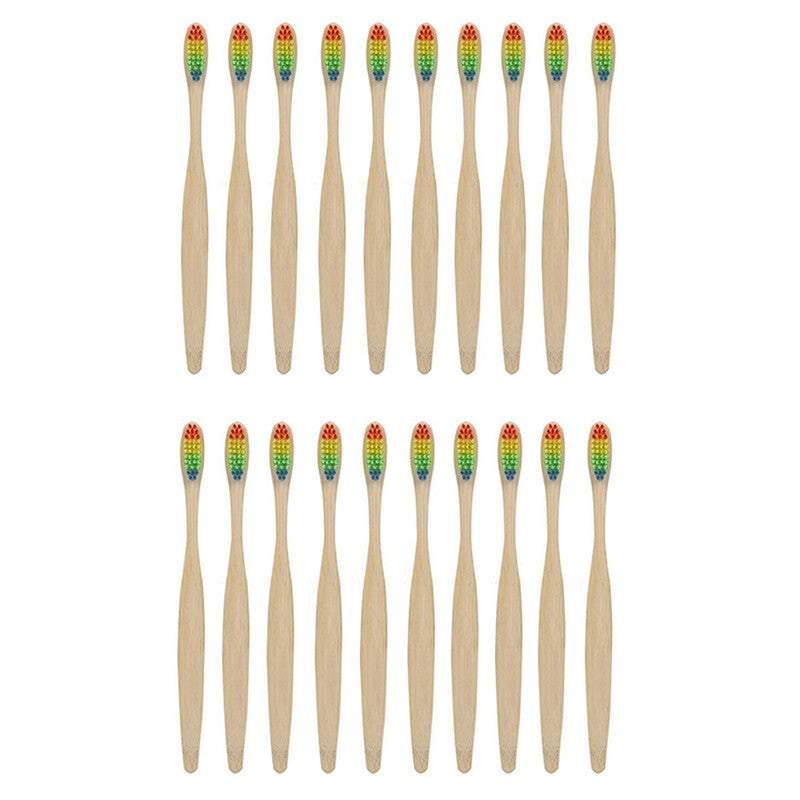 Personal Care Eco Friendly Bamboo Toothbrushes With Rainbow Bristles Oral