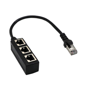 Mobile Phone Ethernet Cable Rj45 Adapter Splitter 1 Male To 3 Female Port Lan Network