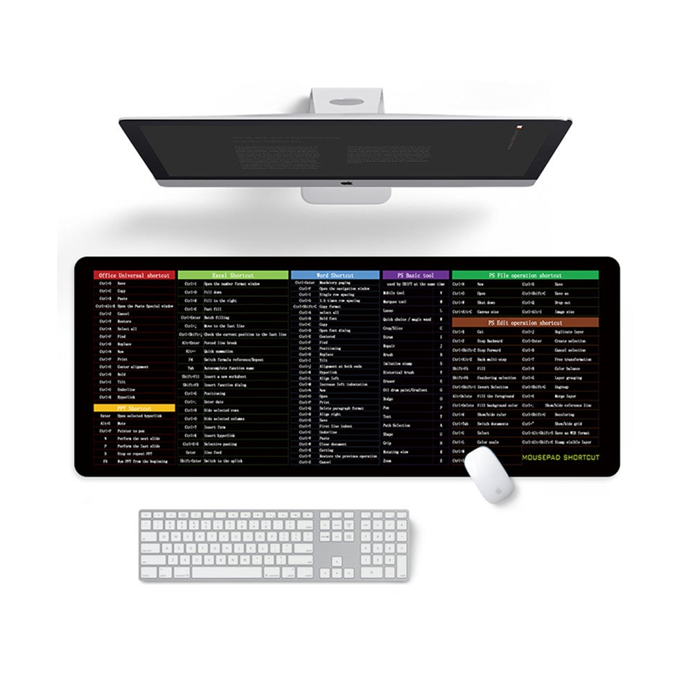 Excel Shortcuts Cheat Sheet Office Mouse Pad Keyboard Mats For Efficient Work