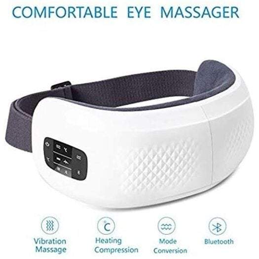 Eye Masks Massager Rechargeable Wireless Digital Temple With Heating Air Pressure Point Vibration And Music For Care Hea