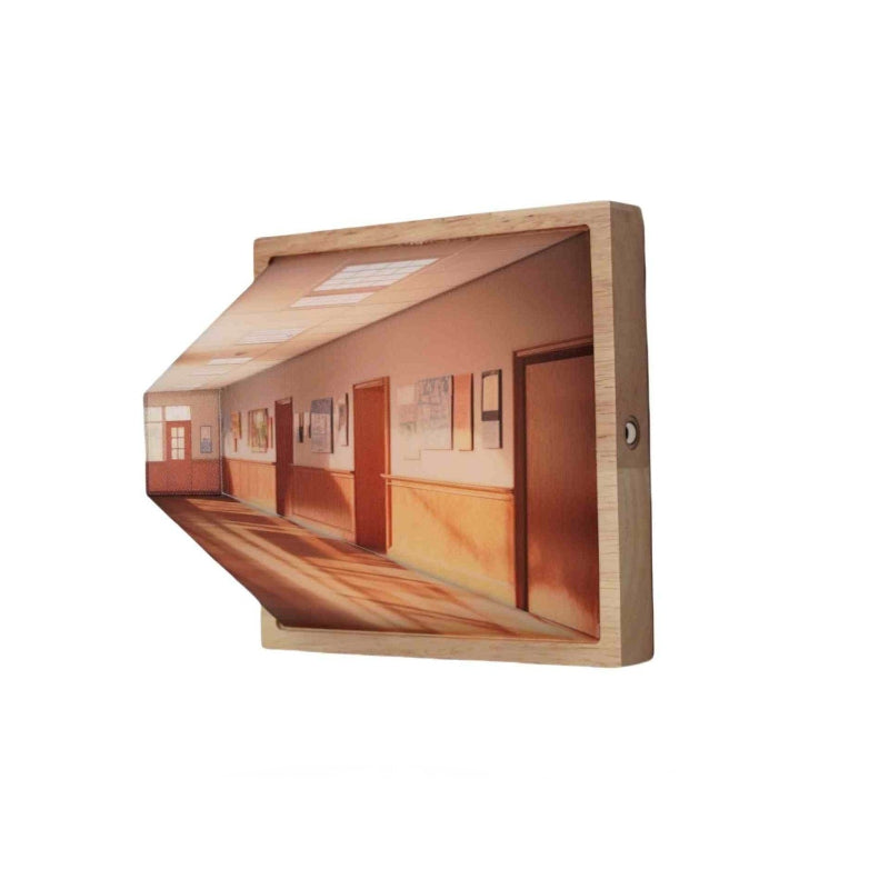 Checked 3D Illusion Night Light Gallery Bedside Picture Style Modern Simulate Sunshine Drawing