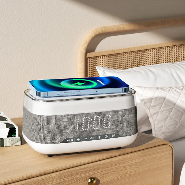 Intelligent Multifunctional Bluetooth Speaker Wireless Charger Alarm Clock Night Light