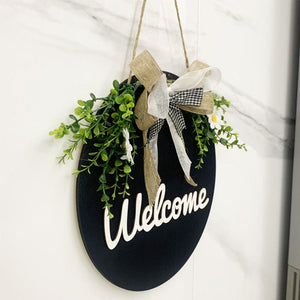 Welcome Hello Hanging Decoration Front Door Rustic Sign