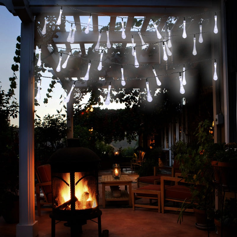 10M 100Led Solar Water Drop Fairy String Lights Outdoor Garden Party Decor