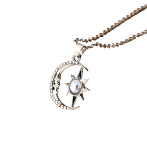 Veile Studios Fashion Jewelry Moon Star Zircon Pendant Necklace Stainless Steel Choker For Women