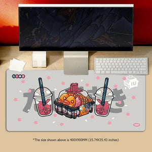 Mouse Pad Gray 300X700x3mm Milk Tea Game Rubber Soft Keyboard Desk Mat