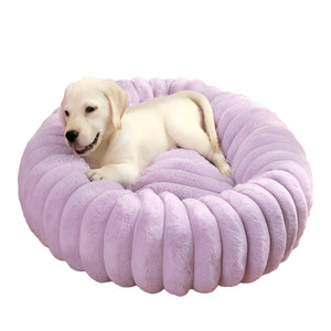 Pet Kennels Long Plush Round Cat Nest Winter Warm Dog Beds Super Soft Mat Sofa