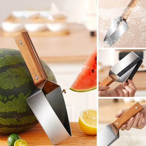 New Watermelon Splitter Cutting Artifact 430 Stainless Steel Piece Household Melon Triangle Knife Fruit Kitchen Gadgets