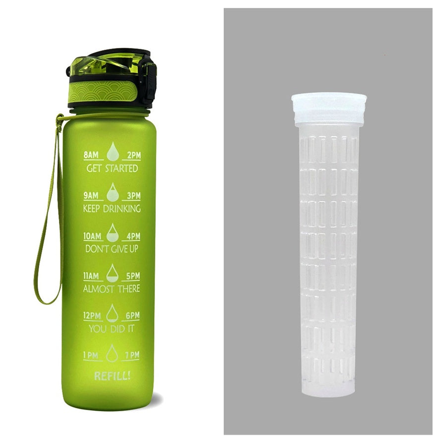 1 Litre Tritan Water Bottle With Time Marker For Sports And Fitness Activities