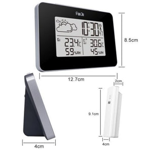 Weather Station Alarm Clock Temperature Humidity Monitor With Outdoor Sensor White