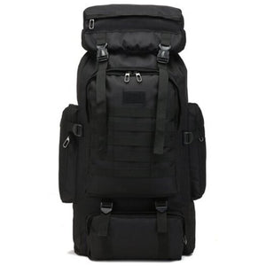 Fashion Camouflage 80L Large Capacity Backpack Outdoor Travel Water Resistant Bag Black