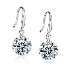 Earrings Fashion Ladies' Individual Sterling Silver 8Mm Drop Zirconia