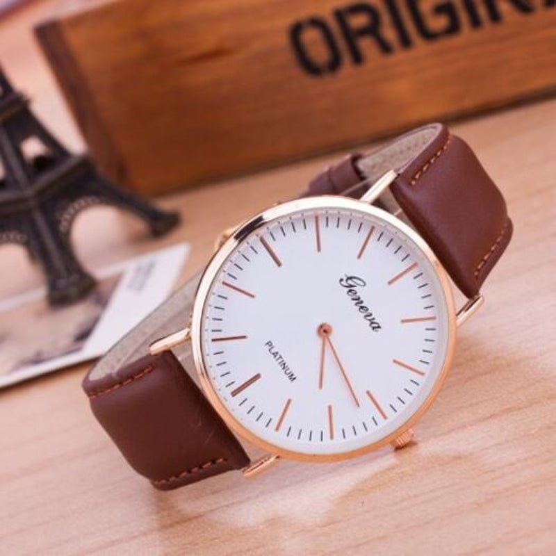 Veile Studios Fashion Quartz Men Business Wrist Watch Brown