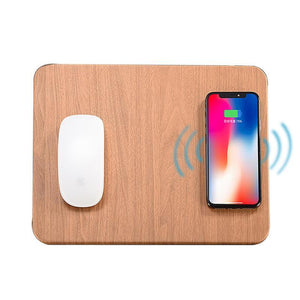 Faux Leather Fast Charge Wireless Charging Mouse Pad Mobile Phone Charger