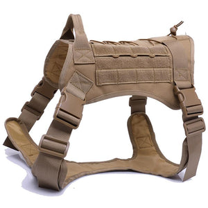 Tactical Dog Harness Vest With Handle And Bungee Leash