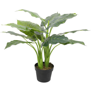 Artificial Potted Taro Plant / Elephant Ear 70Cm