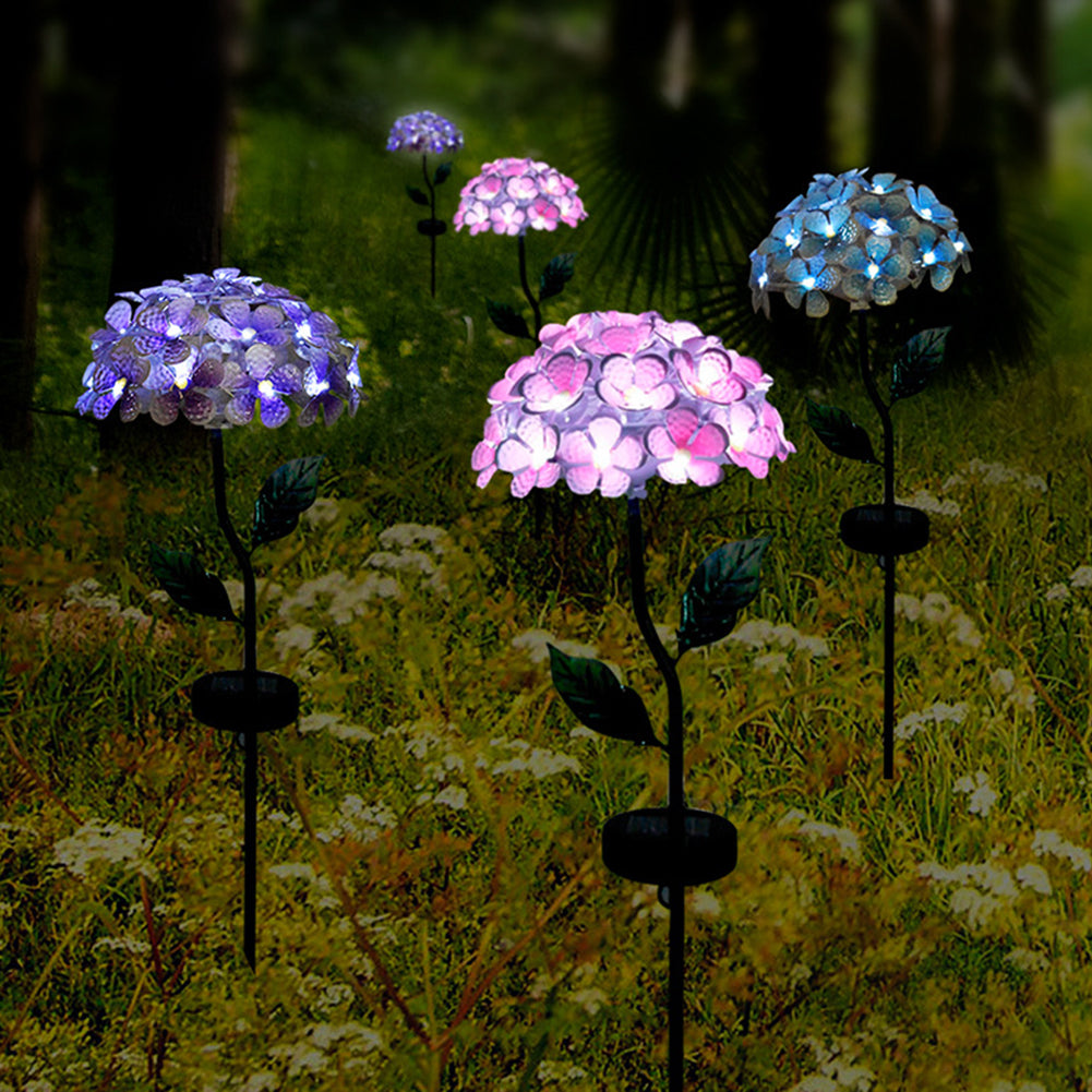 Artificial Hydrangea Flower Led Solar Light Garden Lighting