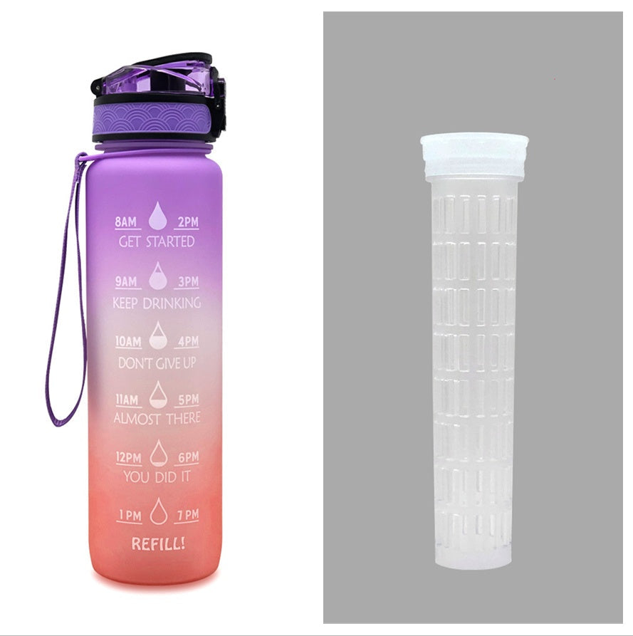 1 Litre Tritan Water Bottle With Time Marker For Sports And Fitness Activities