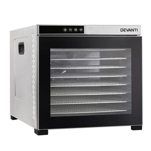 Devanti Food Dehydrators Beef Jerky Fruit Dryer Stainless Steel