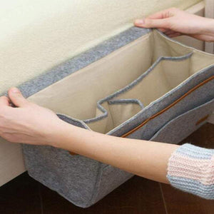 Storage Boxes Felt Bedside Table Bag Organiser Multi Pocket Home Organisation