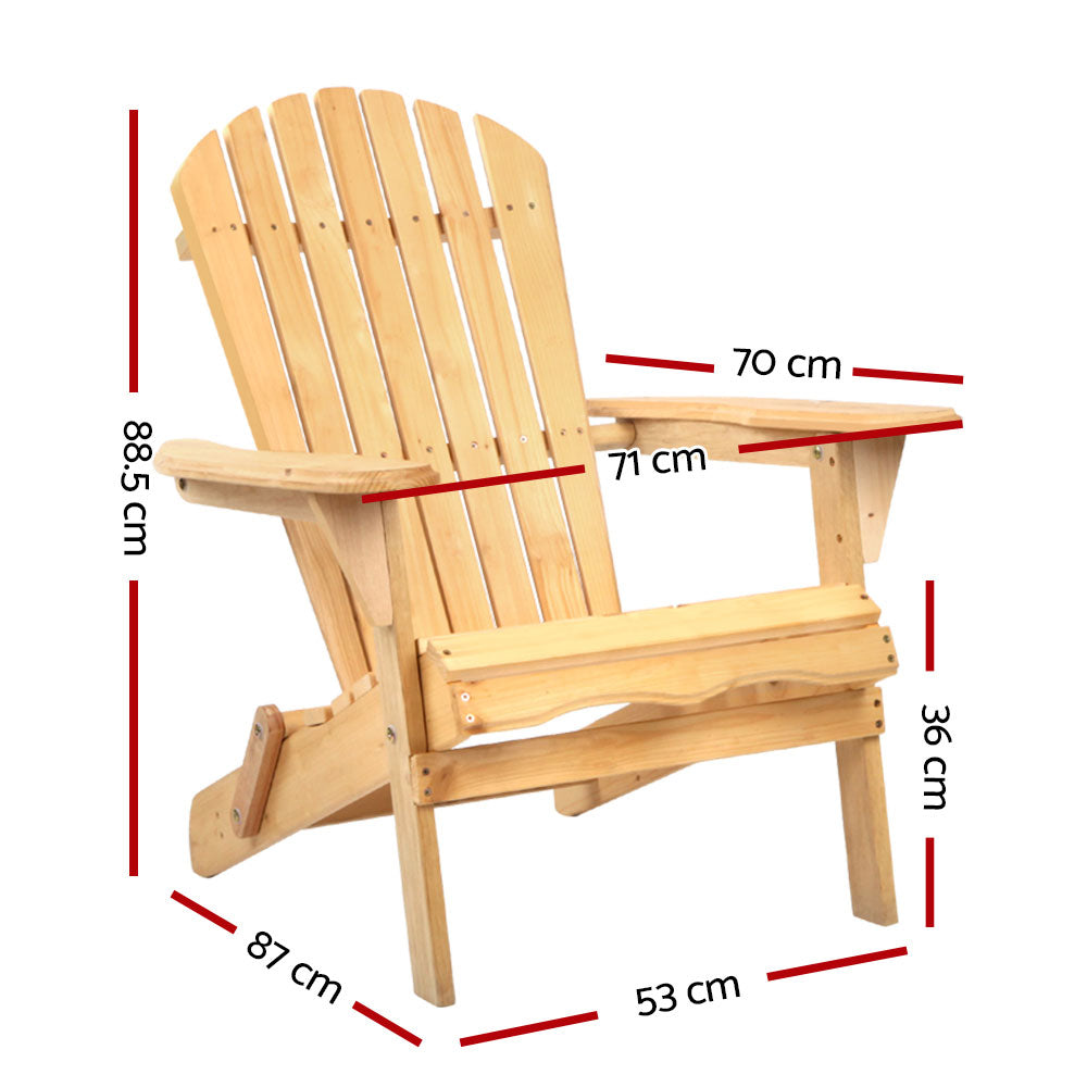 Gardeon Outdoor Chairs Furniture Beach Lounge Wooden Adirondack Garden Patio