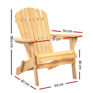 Gardeon Outdoor Chairs Furniture Beach Lounge Wooden Adirondack Garden Patio