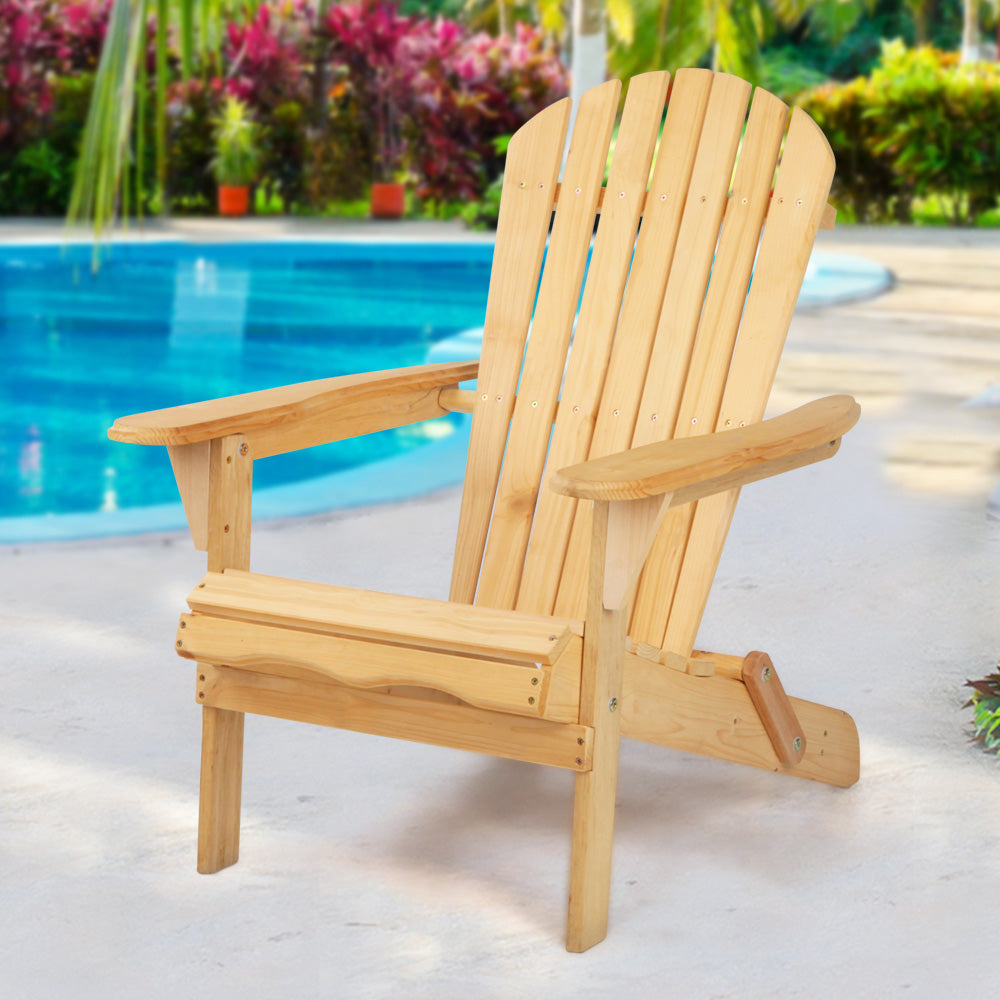 Gardeon Outdoor Chairs Furniture Beach Lounge Wooden Adirondack Garden Patio