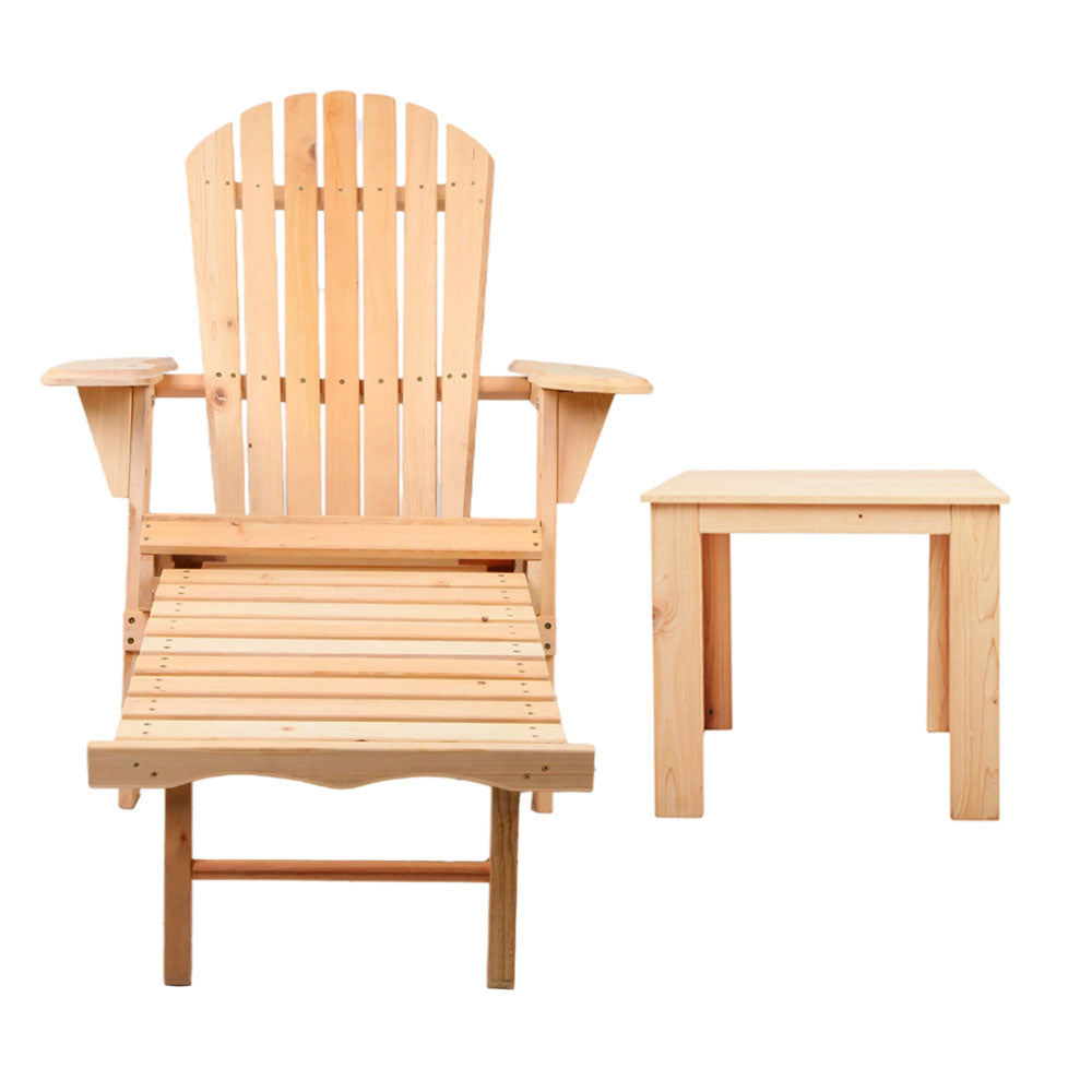 Gardeon 3 Piece Outdoor Beach Chair And Table Set