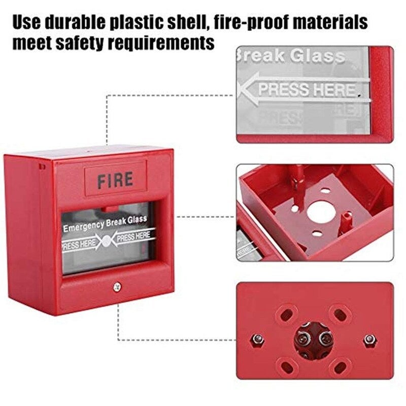 Fire Alarm Swtich Break Glass Exit Release Switch Red