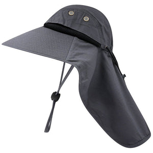 Fishing Cap Wide Brim Unisex Sun Hat Dark Grey