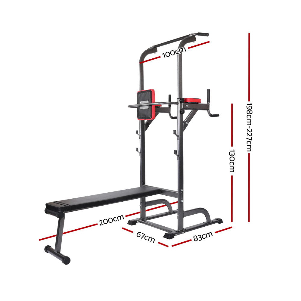 Everfit 9-In-1 Power Tower Weight Bench Multi-Function Station