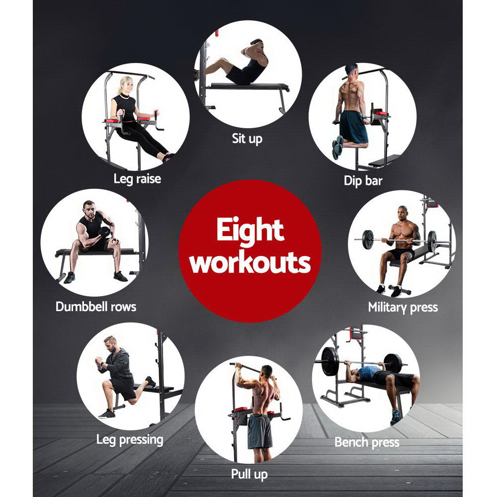 Everfit 9-In-1 Power Tower Weight Bench Multi-Function Station