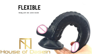 Faak 25.2Cm 9.9Inch Silicone Dildo Big Sex Toy 4.1Cm Thick Butt Plug Anal Black