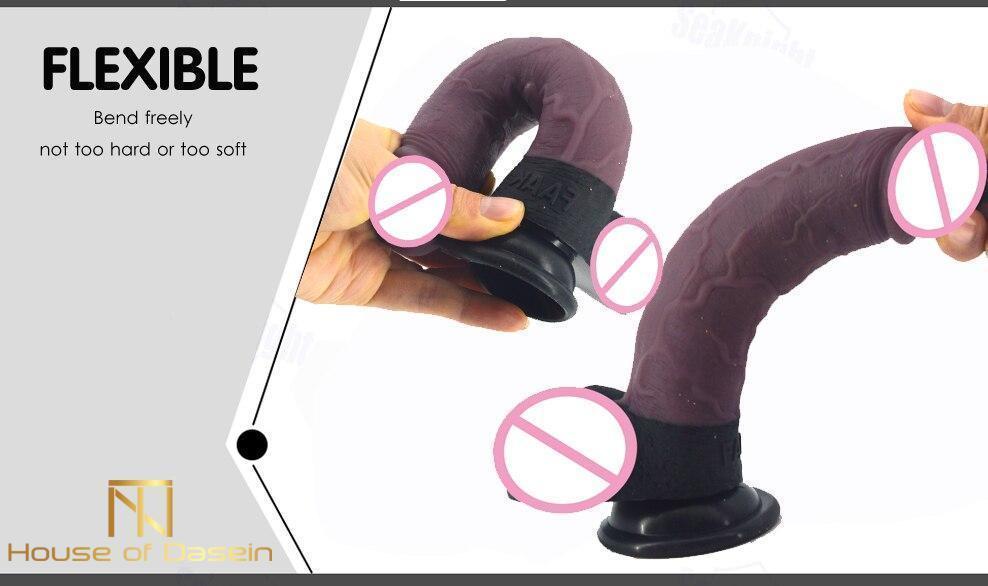 Silicone Realistic Dildo Butt Plug Anal Toy 19Cm 3.8Cm Thick