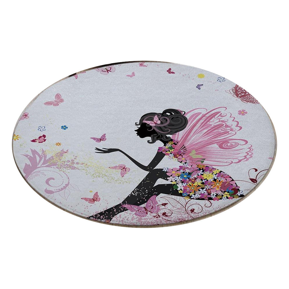 Butterfly Flower Fairy Cute Floor Mats Kids Rugs Bedroom Decor